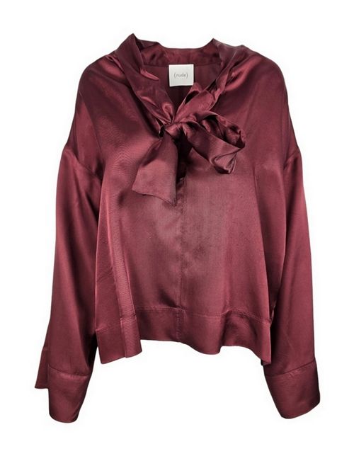 camicia donna raso fiocco bordeaux ( Nude ) | 1103W2566211